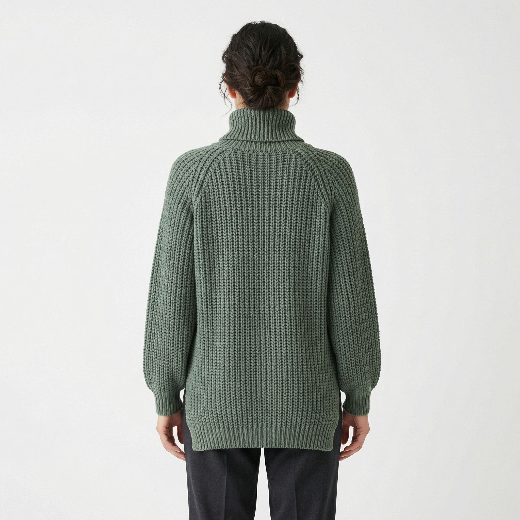 Women’s Turtleneck Casual Sweater – Relaxed Ribbed Knit