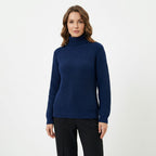 Women’s Turtleneck Casual Sweater – Relaxed Ribbed Knit
