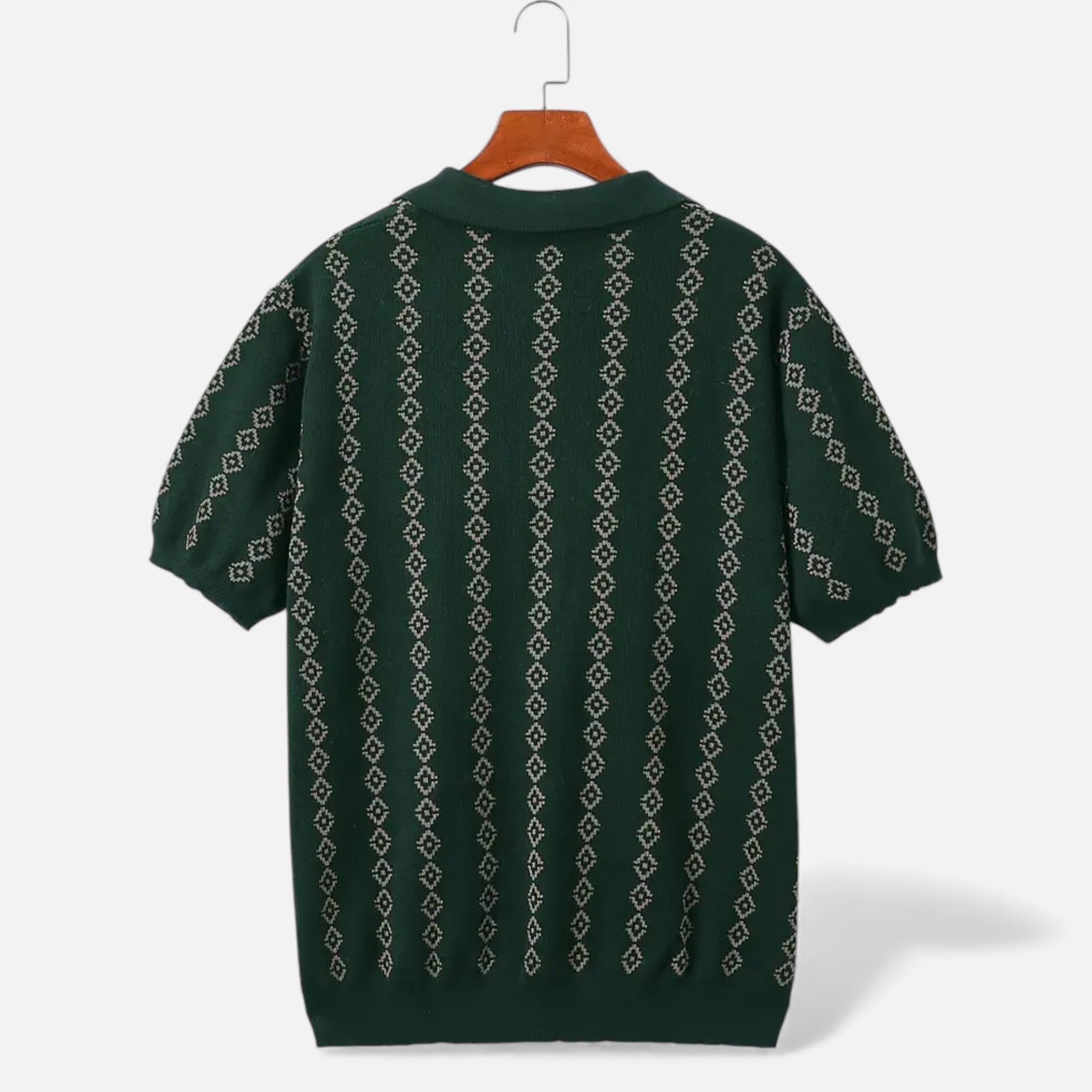 Aveline the Label | Men’s V-Neck Knit Sweater – Short Sleeve, Textured Design