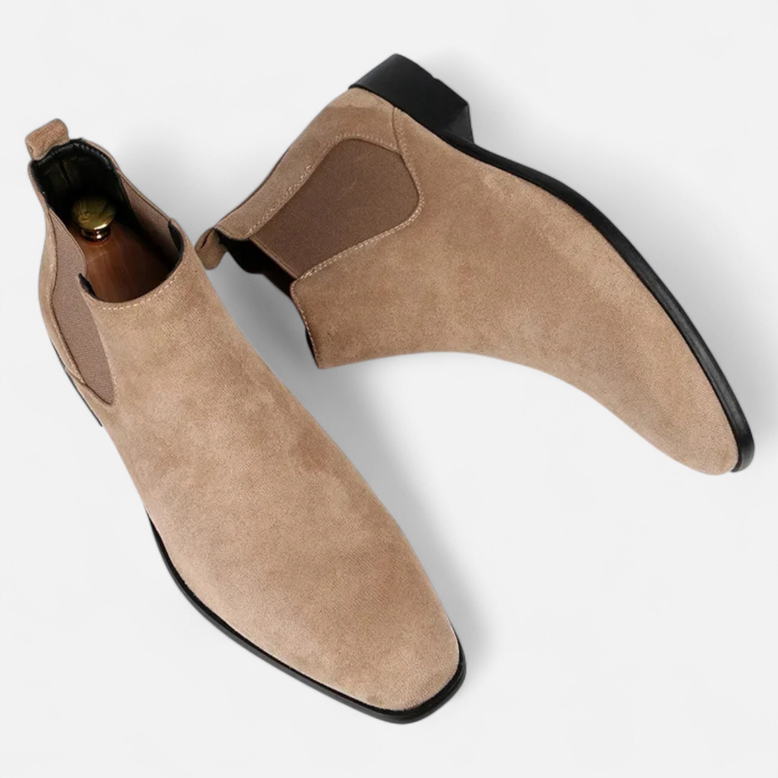 Aveline the Label | Men’s Suede Square-Toe Chelsea Boots