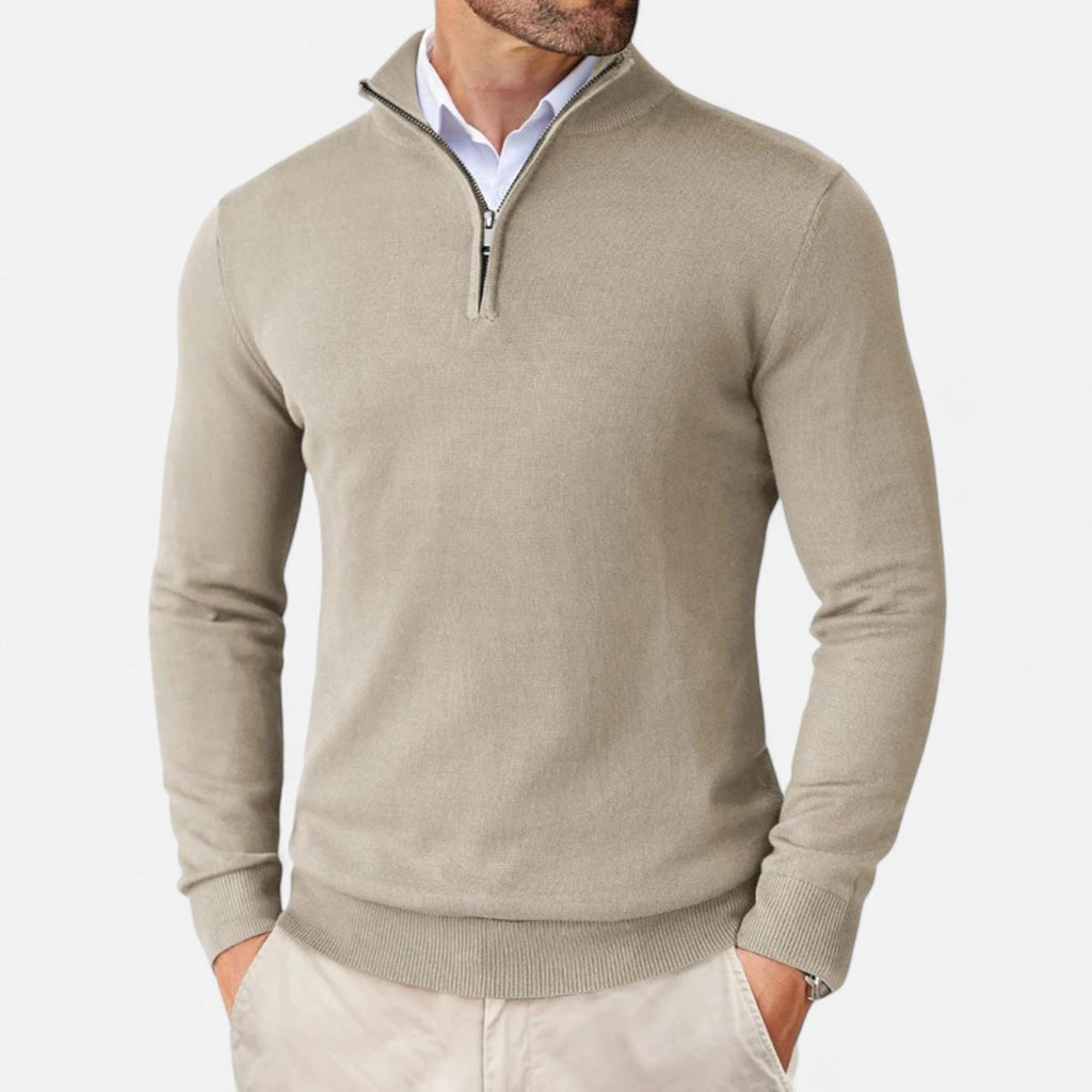 Aveline the Label | Men’s Lightweight Sweater with Quarter-Zip