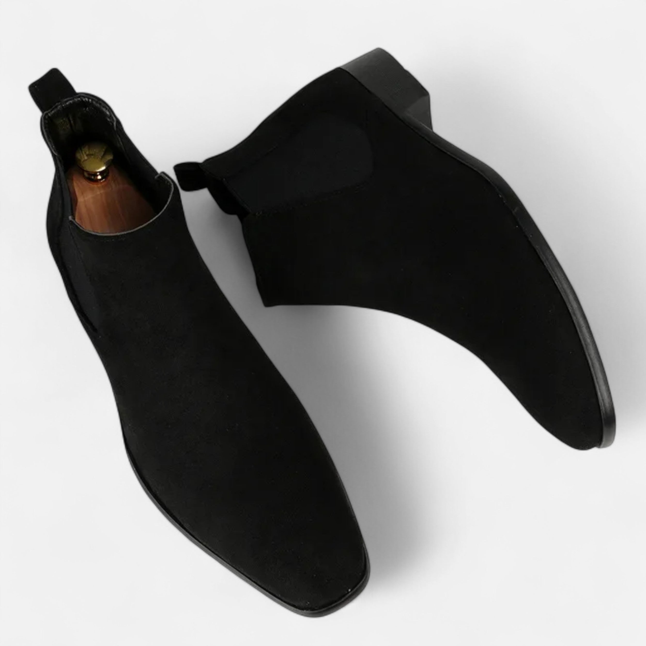 Aveline the Label | Men’s Suede Square-Toe Chelsea Boots