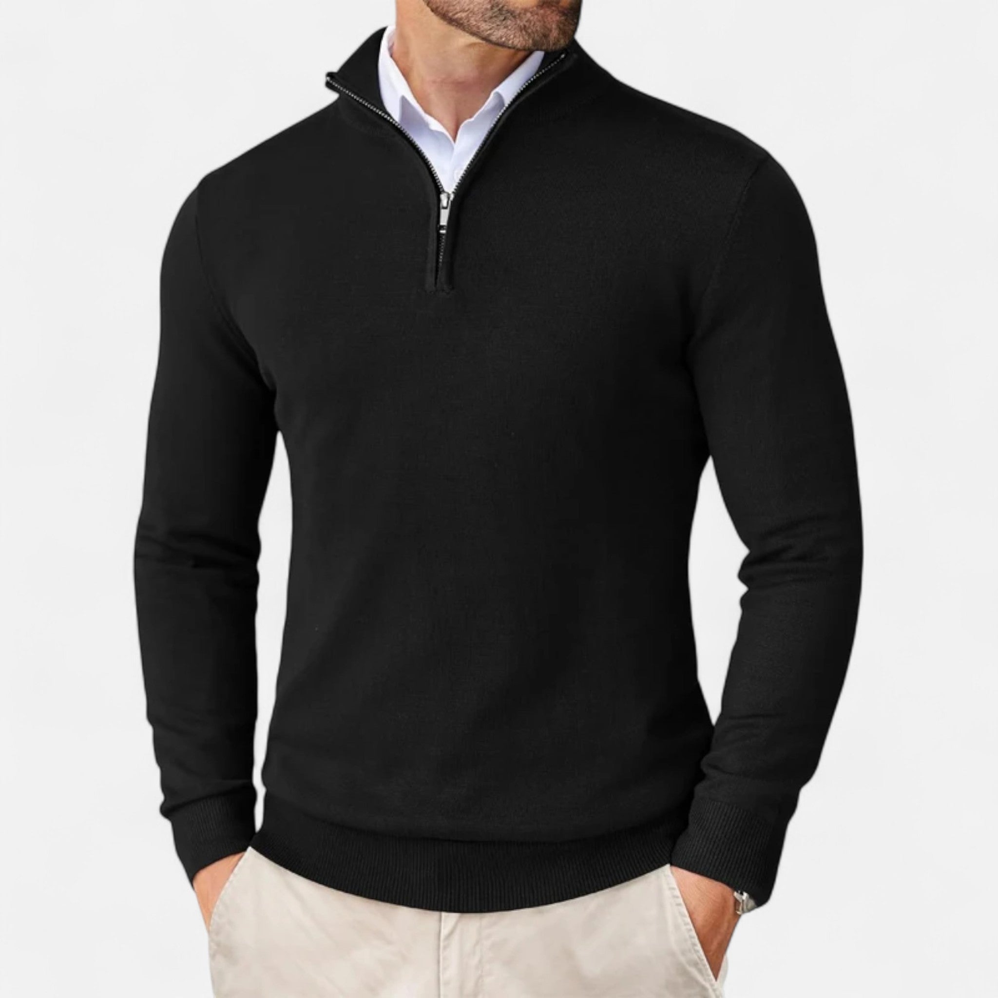 Aveline the Label | Men’s Lightweight Sweater with Quarter-Zip