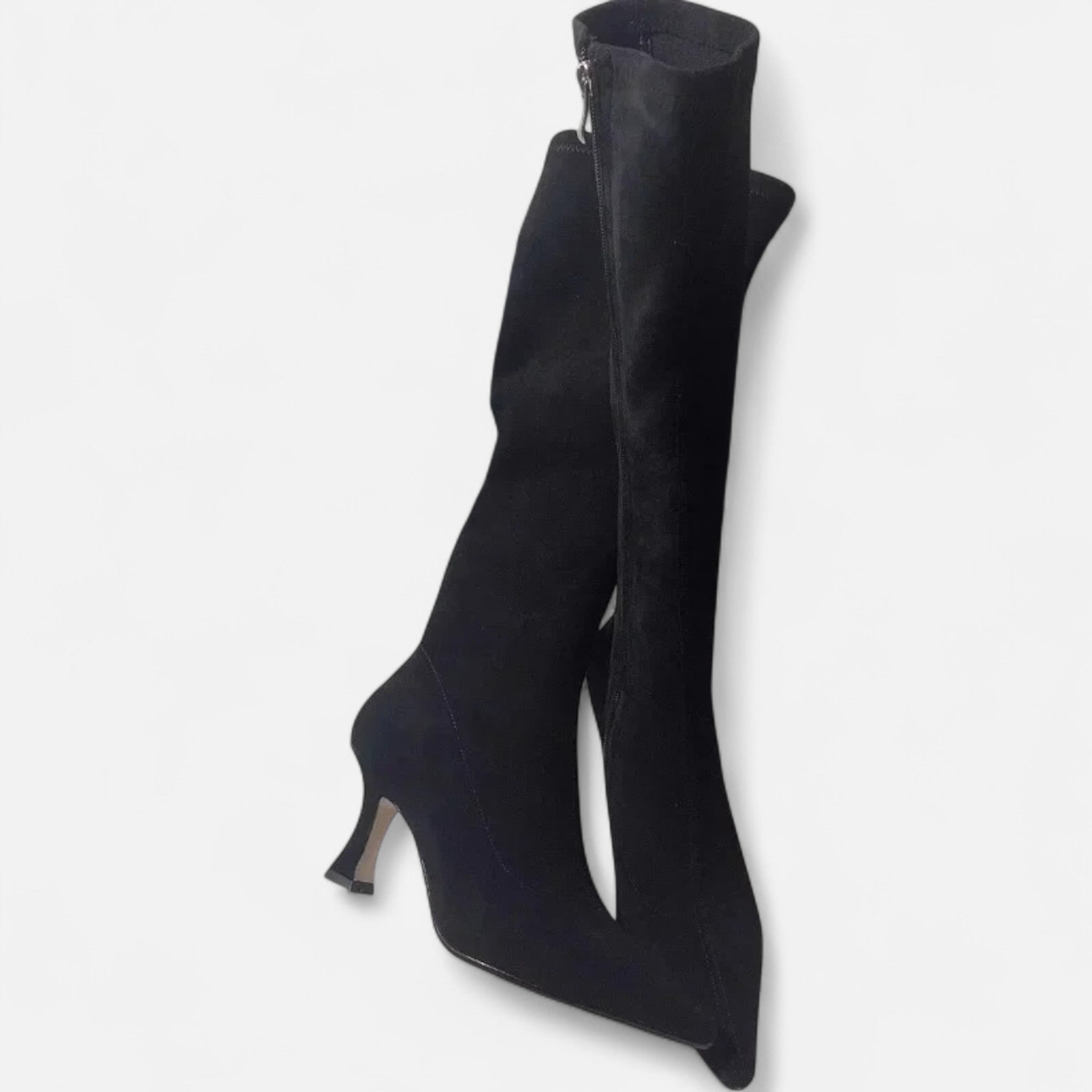 Aveline the Label | Women’s Suede Thigh-High Boots with Heels