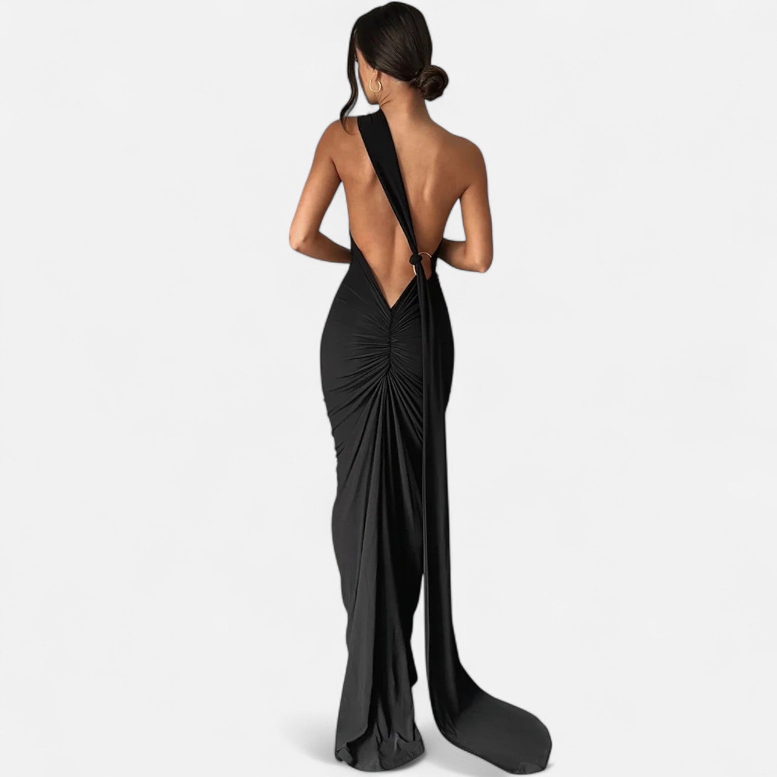 Aveline the Label | Women’s Backless Scarf-Tie Evening Dress