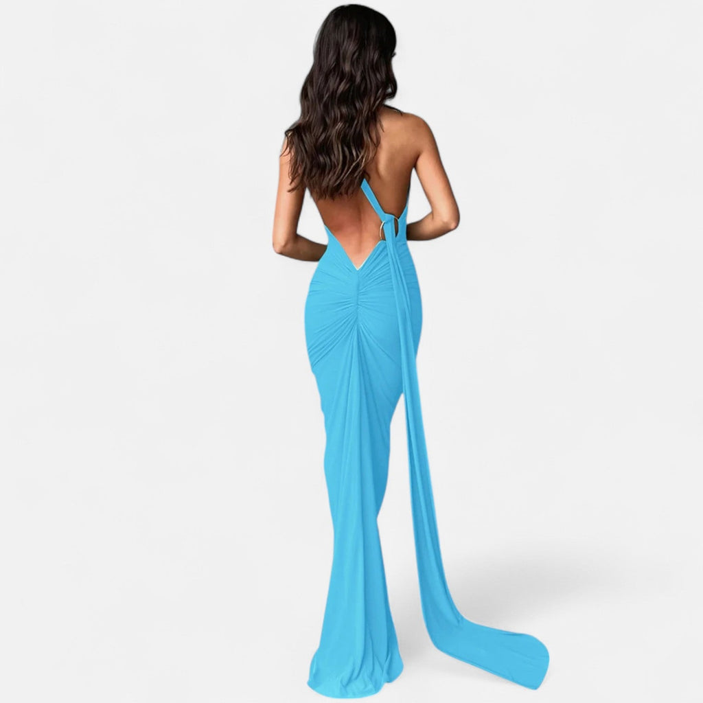 Aveline the Label | Women’s Backless Scarf-Tie Evening Dress