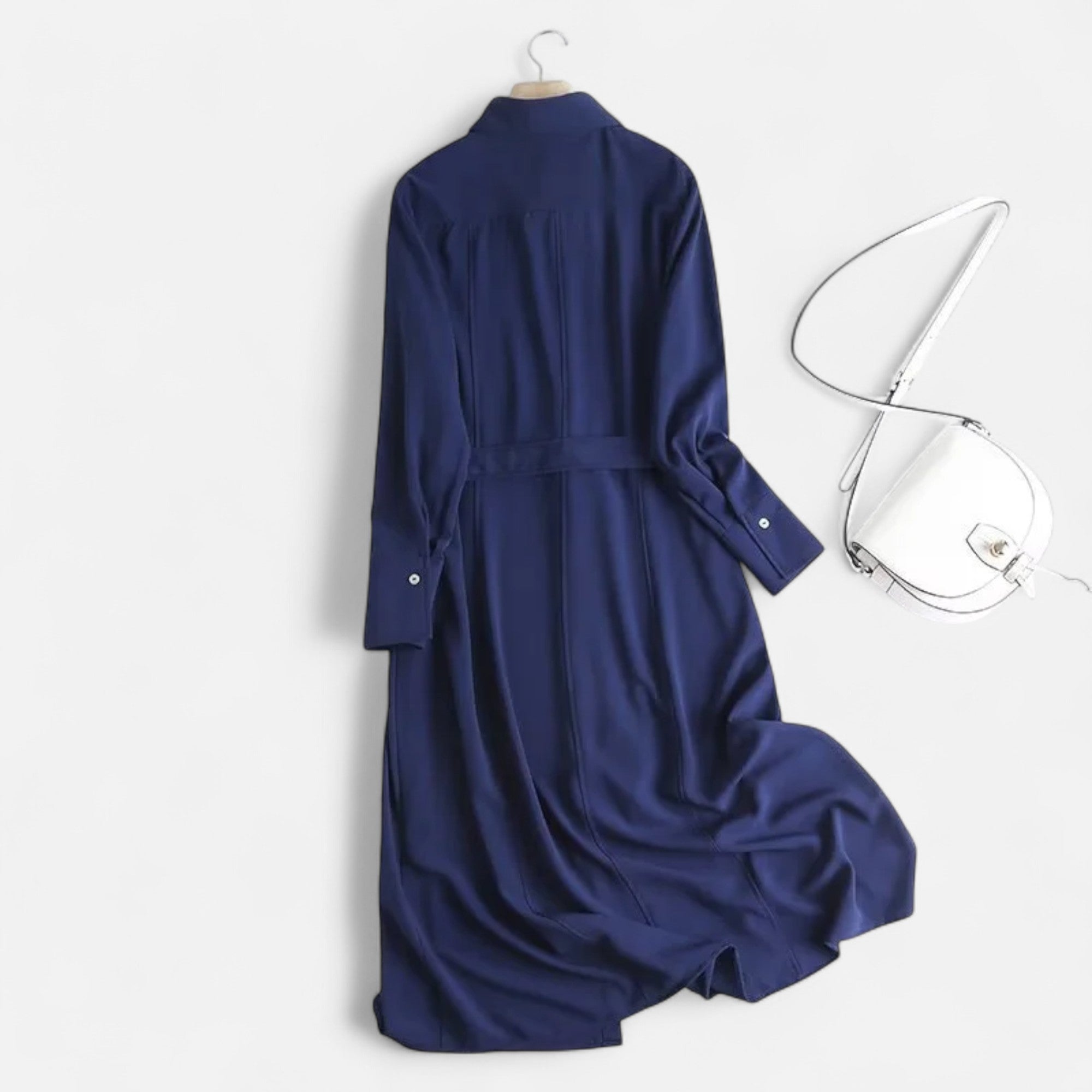 Aveline the Label | Women’s Slim-Fit Cotton-Blend Midi Dress with Belt