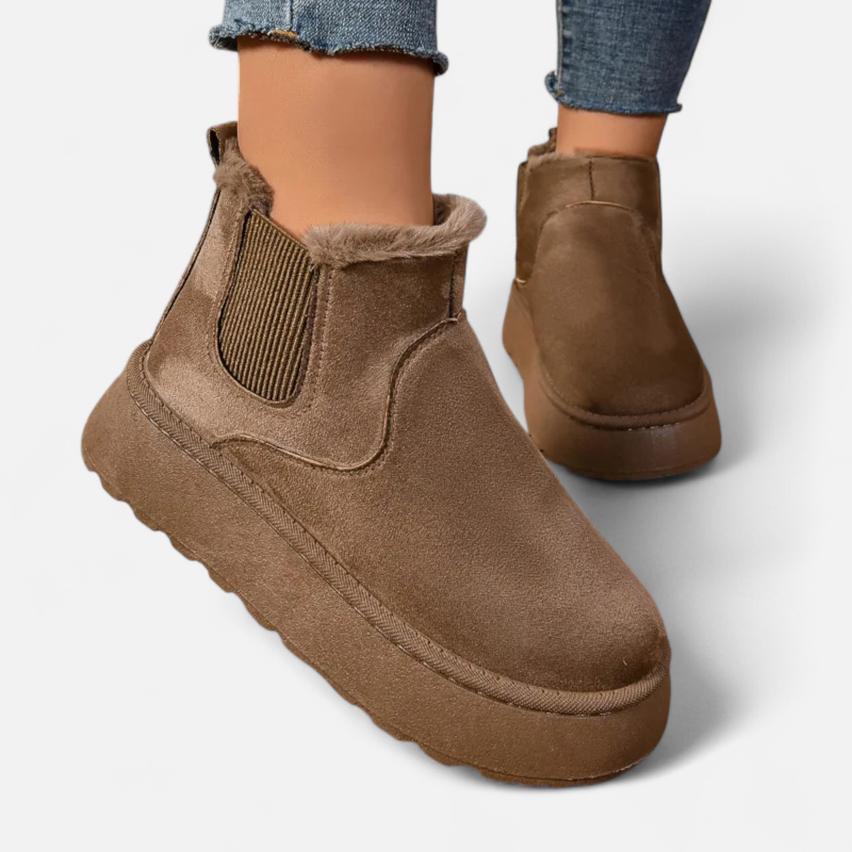 Aveline the Label | Women’s Short Plush Platform Ankle Boots