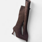 Aveline the Label | Women’s Suede Thigh-High Boots with Heels