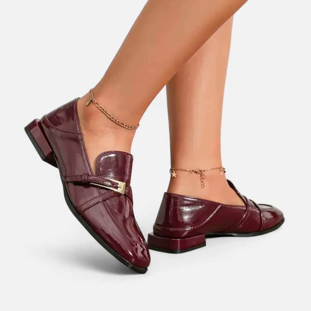 Aveline the Label | Women’s Burgundy Loafers with a Single Strap