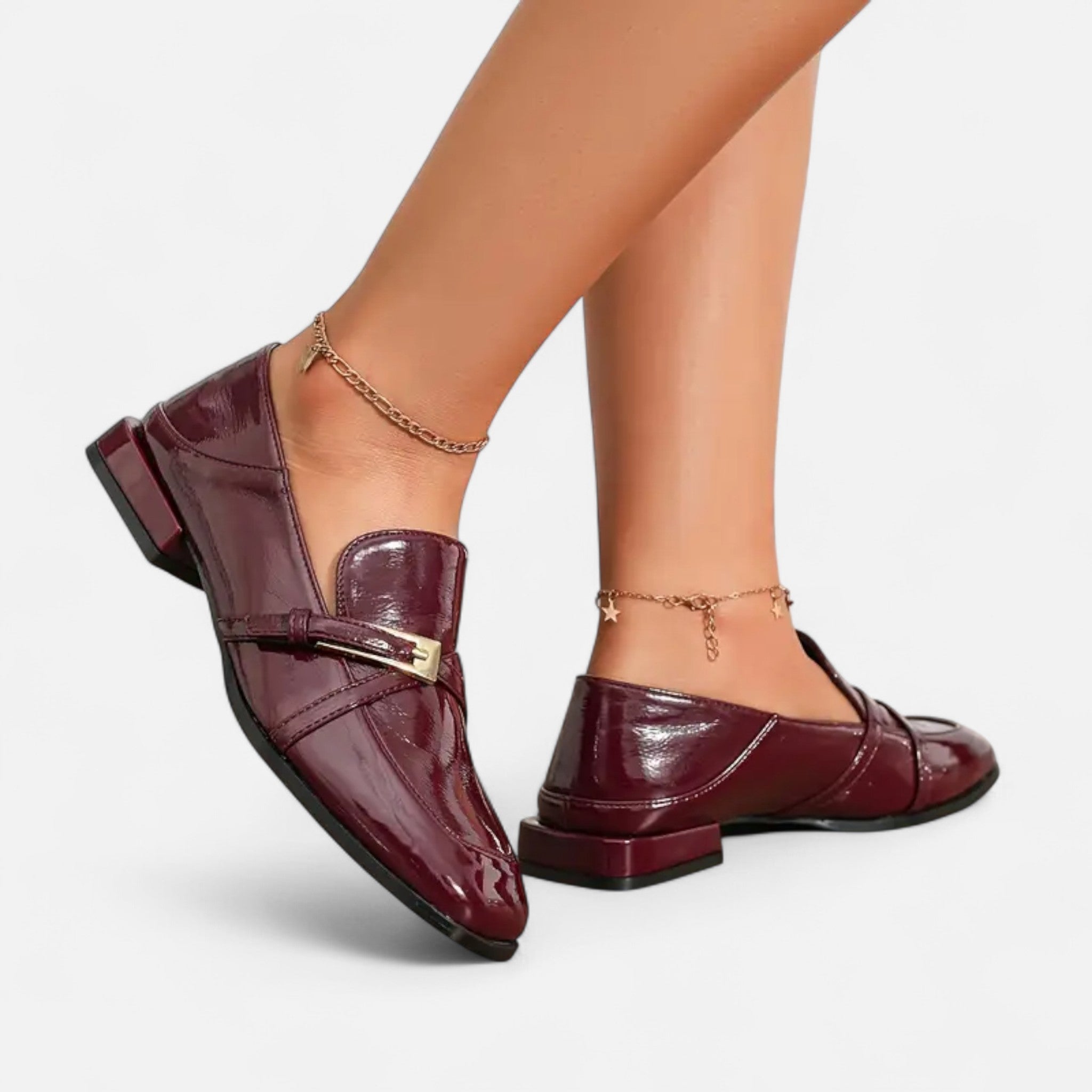 Aveline the Label | Women’s Burgundy Loafers with a Single Strap
