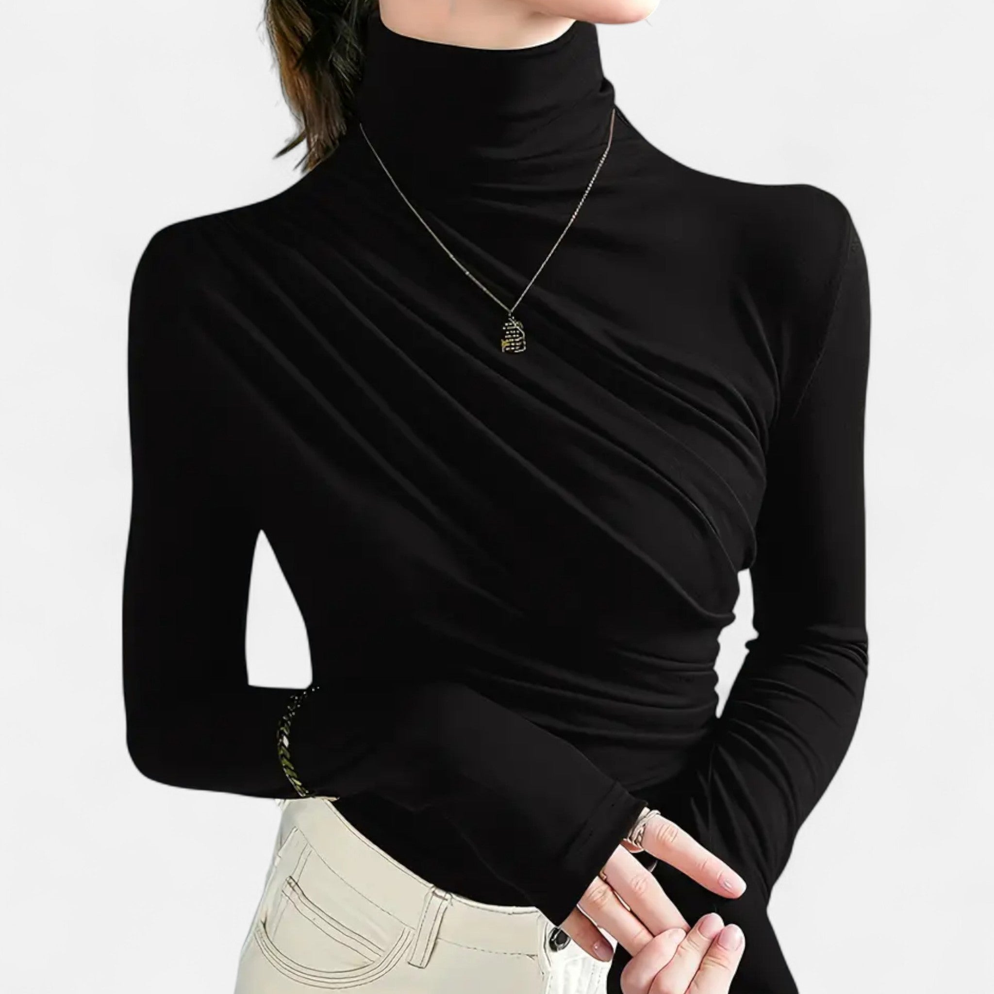 Aveline the Label | Women’s High-Neck Silk Top