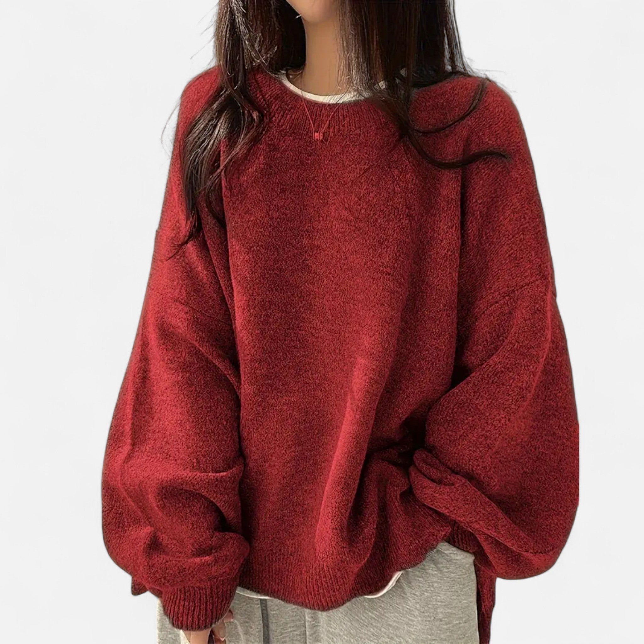 Aveline the Label | Women’s Solid Crew Neck Pullover Sweater