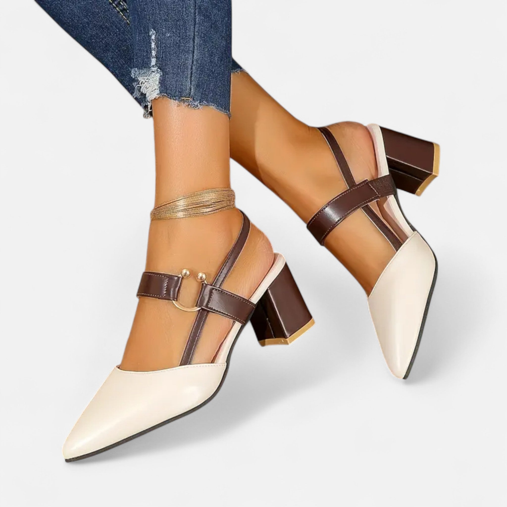 Aveline the Label | Women’s Sandals – Pointed Toe, Medium Thick Heel