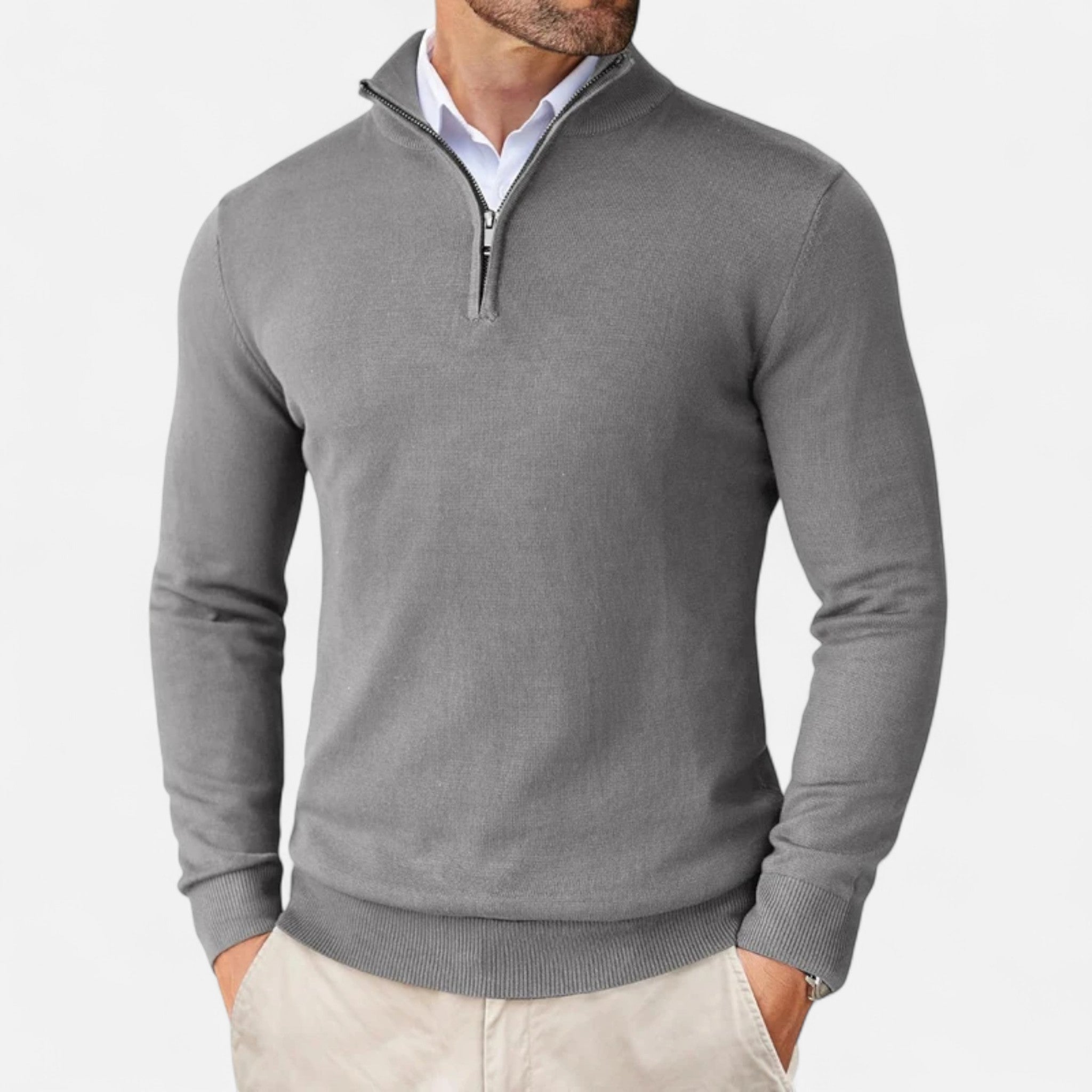 Aveline the Label | Men’s Lightweight Sweater with Quarter-Zip