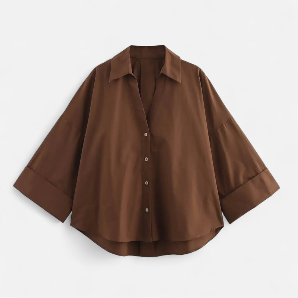 Aveline the Label | Women’s V-Neck Silk Blouse
