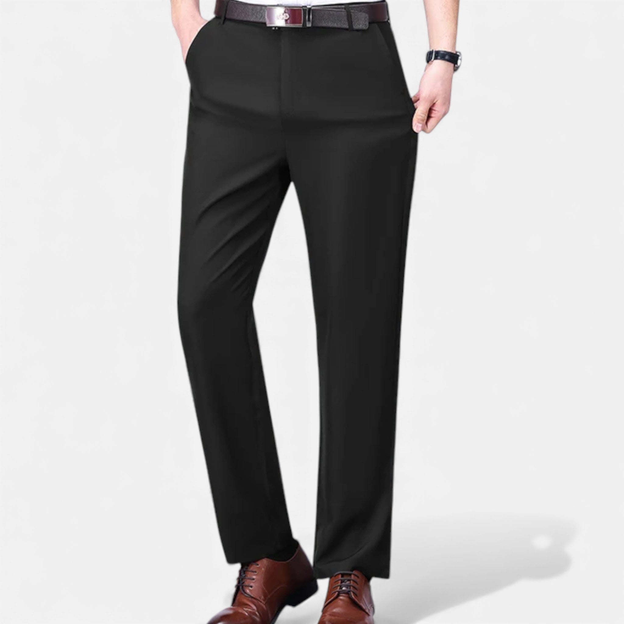 Aveline the Label | Men’s Black Stretch Pants Smart Casual