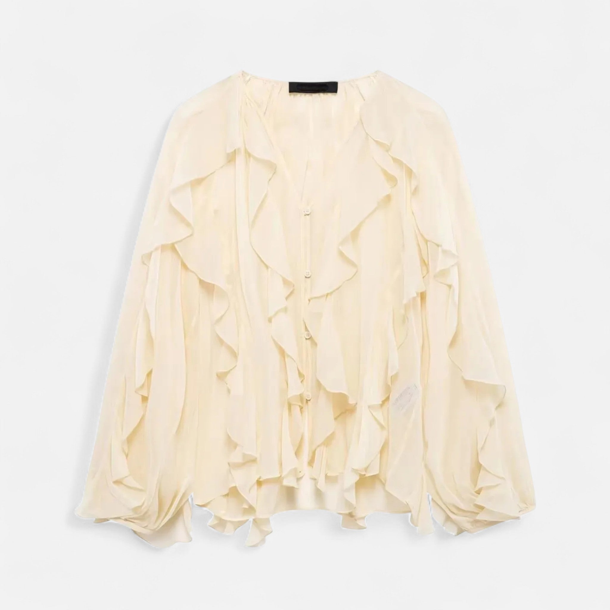 Aveline the Label | Women’s Sheer Ruffle Blouse