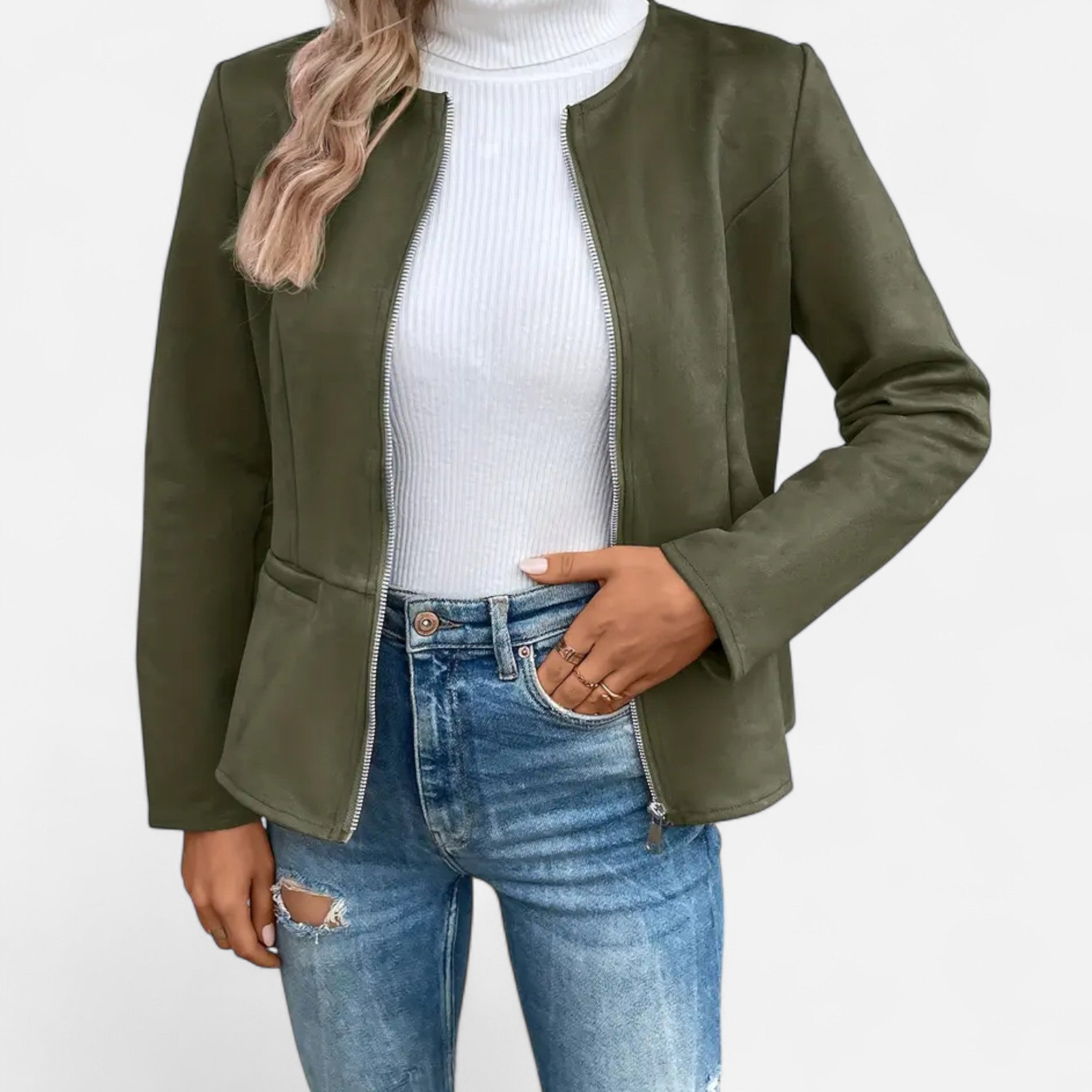 Aveline the Label | Women’s Cropped Jacket with Zipper