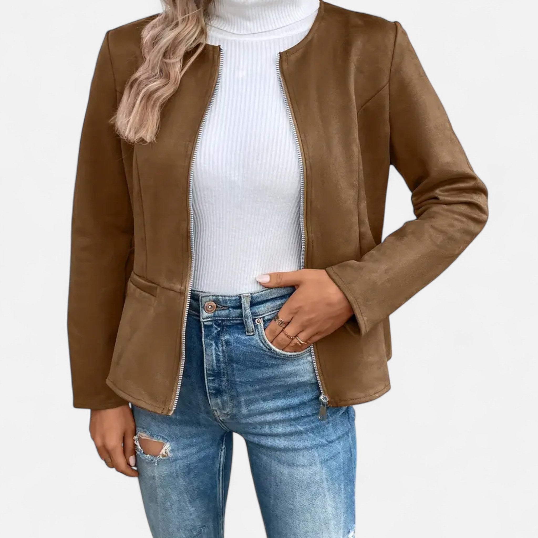 Aveline the Label | Women’s Cropped Jacket with Zipper