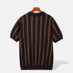 Aveline the Label | Men’s V-Neck Knit Sweater – Short Sleeve, Textured Design