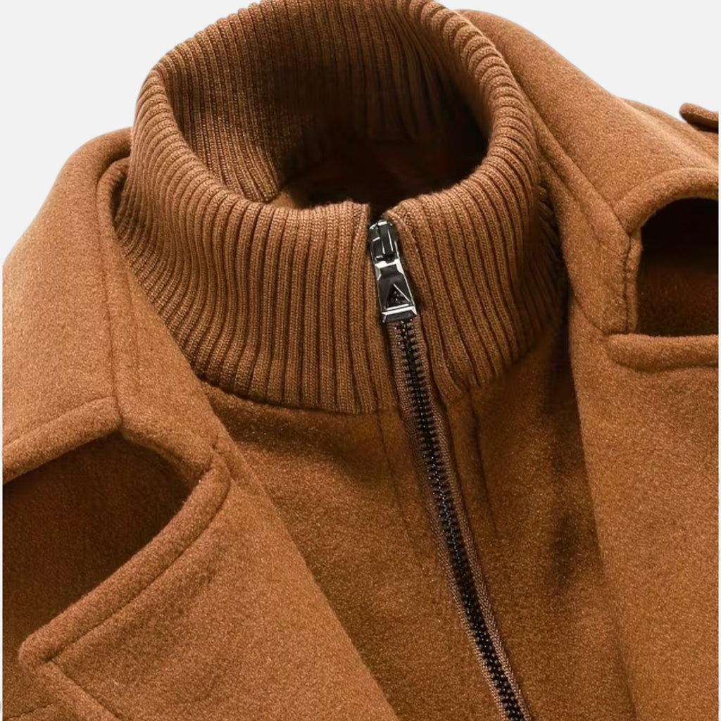 Aveline the Label | Men’s Double-Breasted Round Neck Tweed Coat