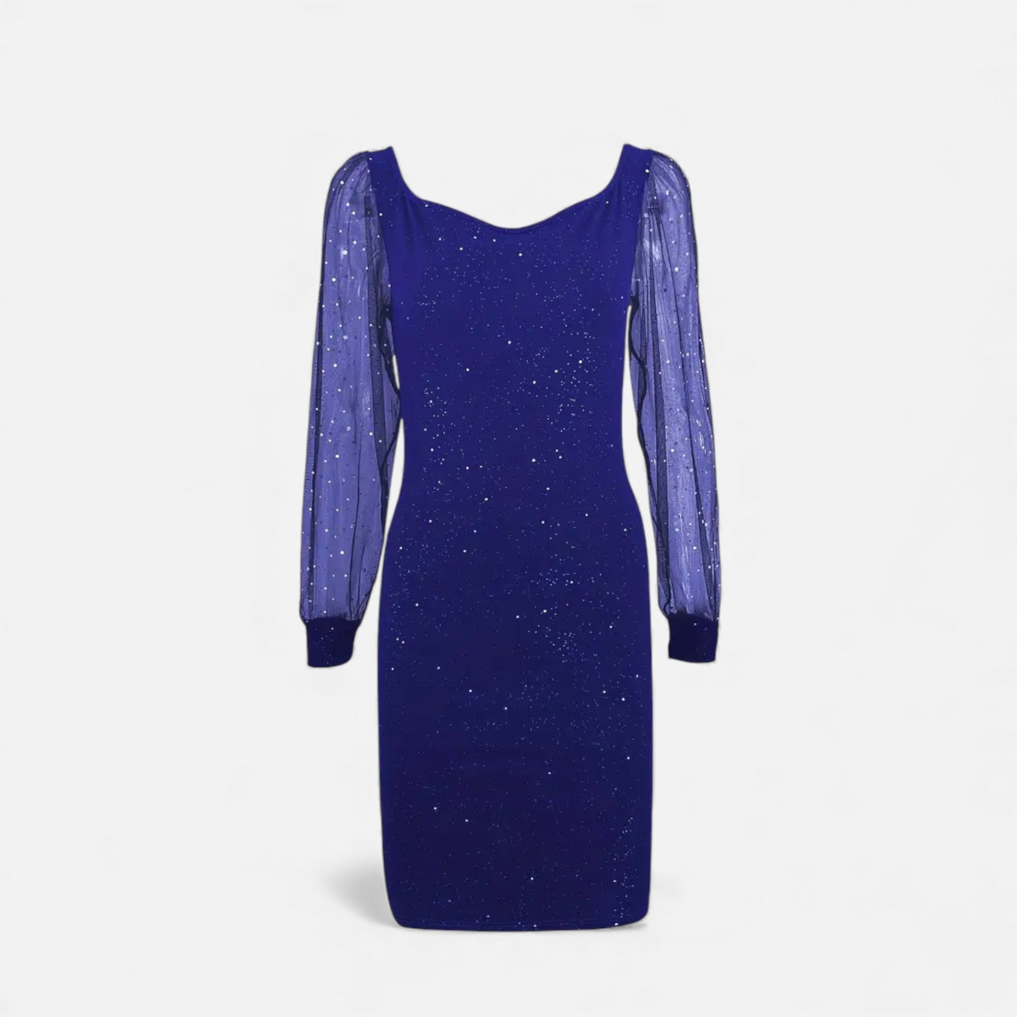 Aveline the Label | Women’s V-Neck Sequin Mesh Bodycon Stretch Dress