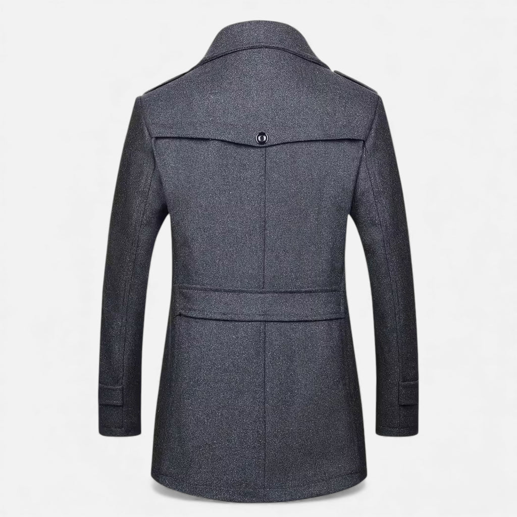 Aveline the Label | Men’s Double-Breasted Round Neck Tweed Coat