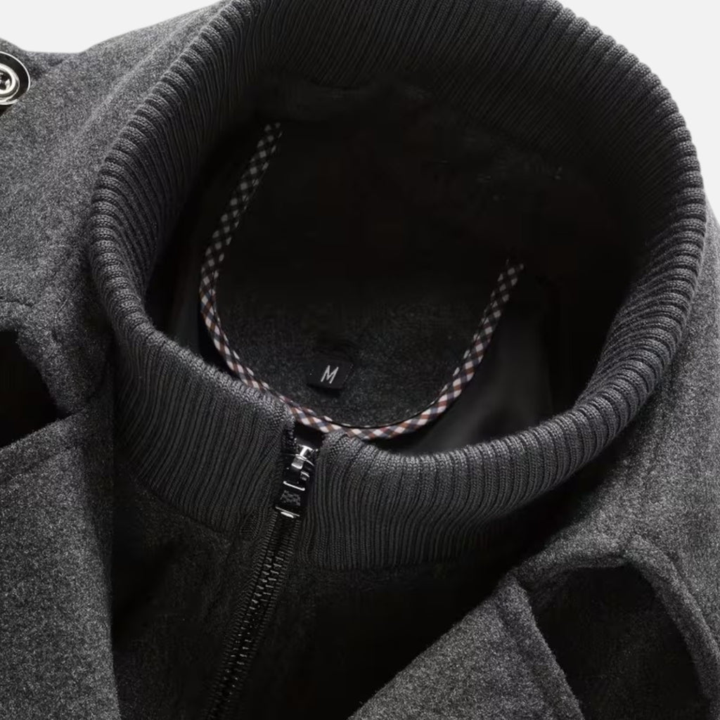 Aveline the Label | Men’s Double-Breasted Round Neck Tweed Coat