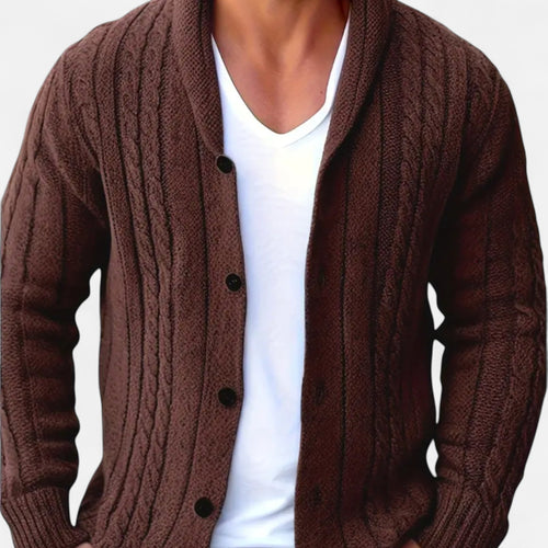 Men’s Cable-Knit Cardigan – Autumn Heritage Style