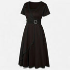 Aveline the Label | Women’s V-Neck Evening Dress with short sleeves