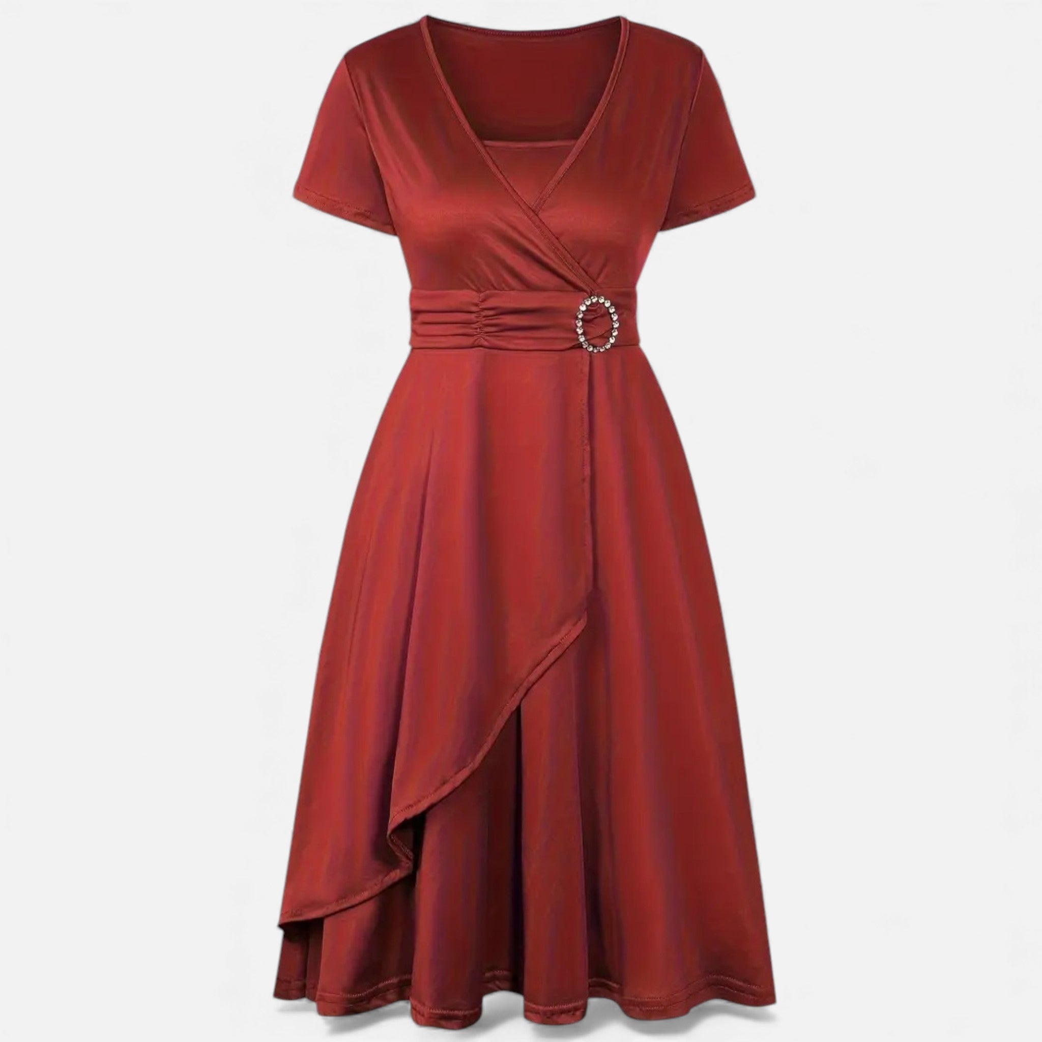 Aveline the Label | Women’s V-Neck Evening Dress with short sleeves