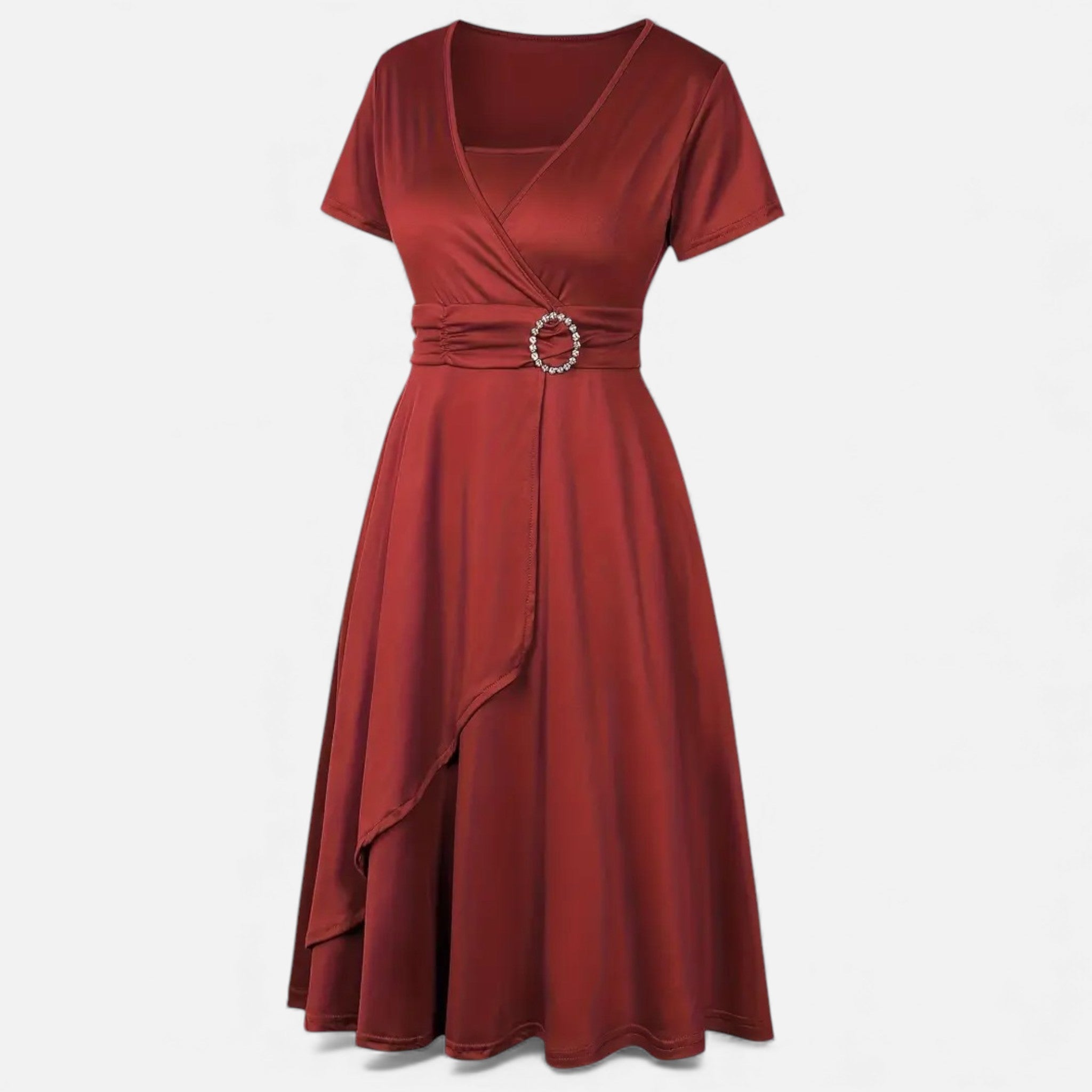 Aveline the Label | Women’s V-Neck Evening Dress with short sleeves