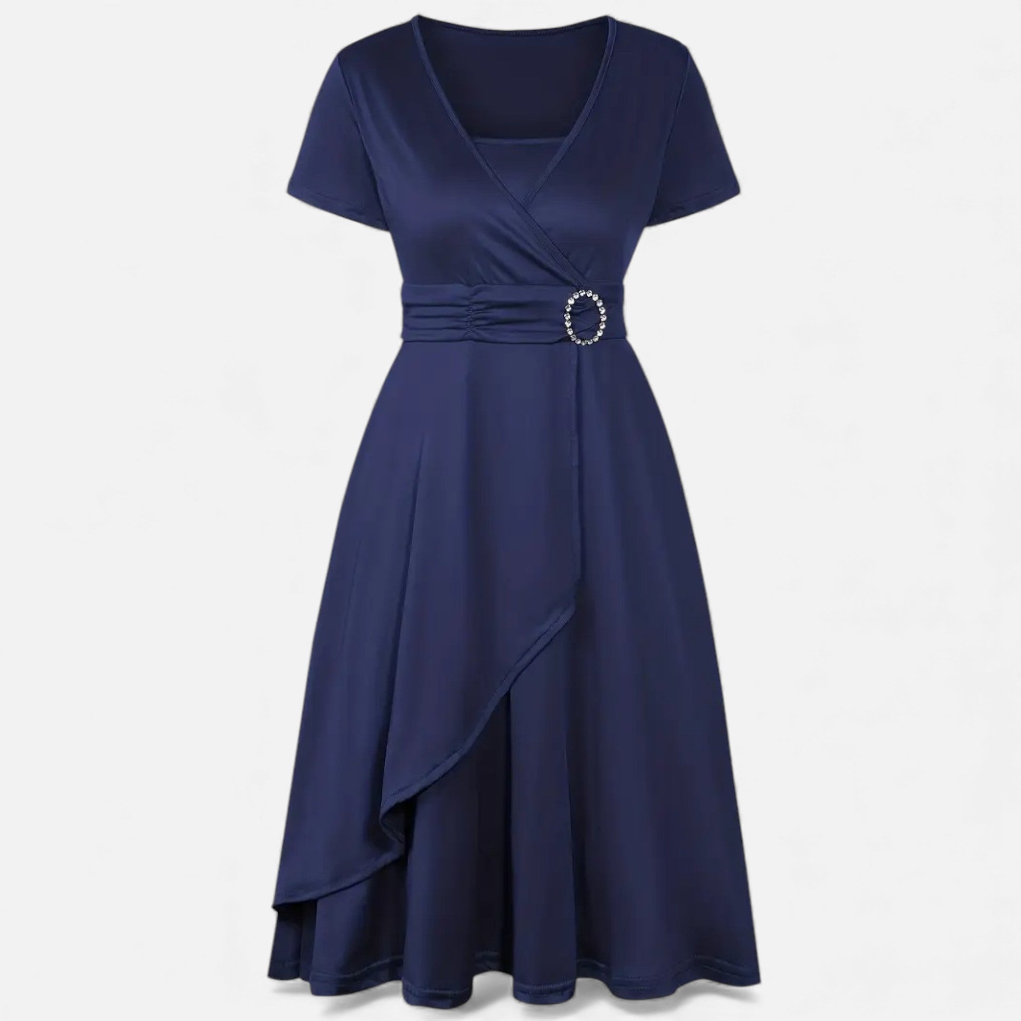 Aveline the Label | Women’s V-Neck Evening Dress with short sleeves