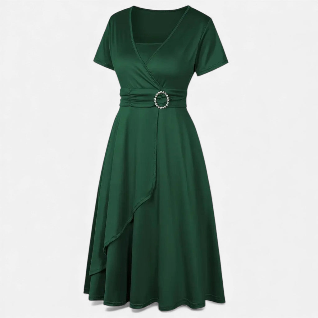 Aveline the Label | Women’s V-Neck Evening Dress with short sleeves