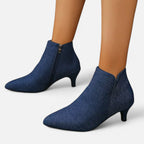 Women’s Kitten Heel Pointed Ankle Boots