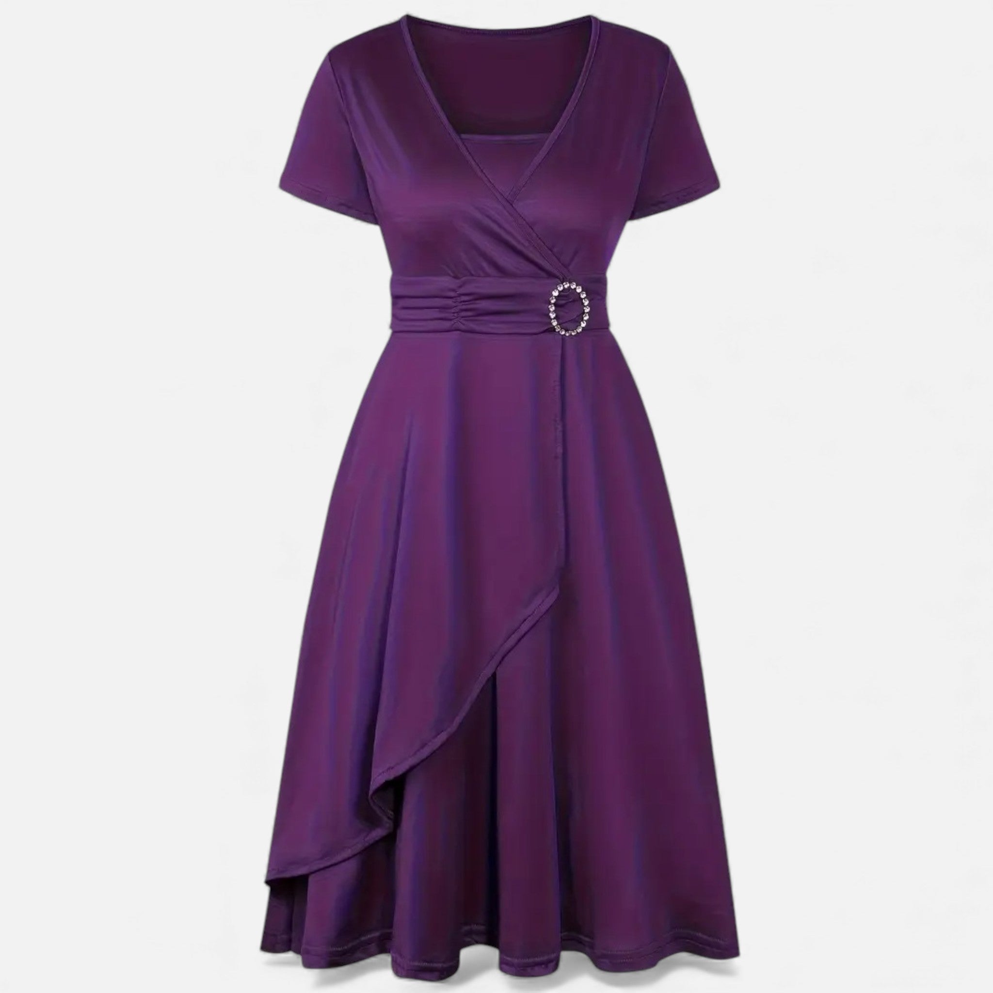 Aveline the Label | Women’s V-Neck Evening Dress with short sleeves