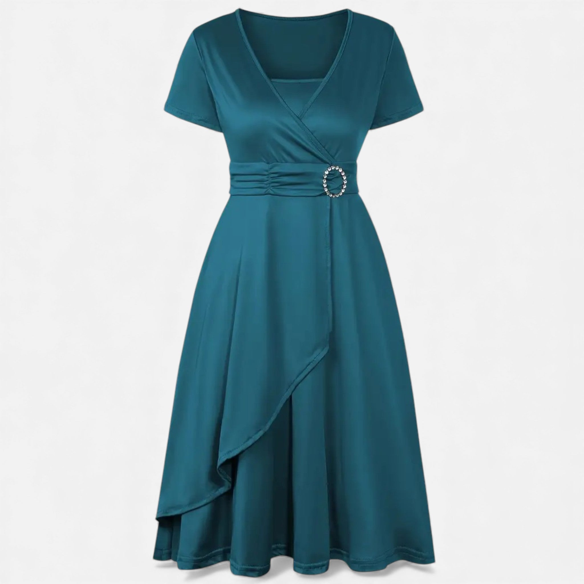 Aveline the Label | Women’s V-Neck Evening Dress with short sleeves