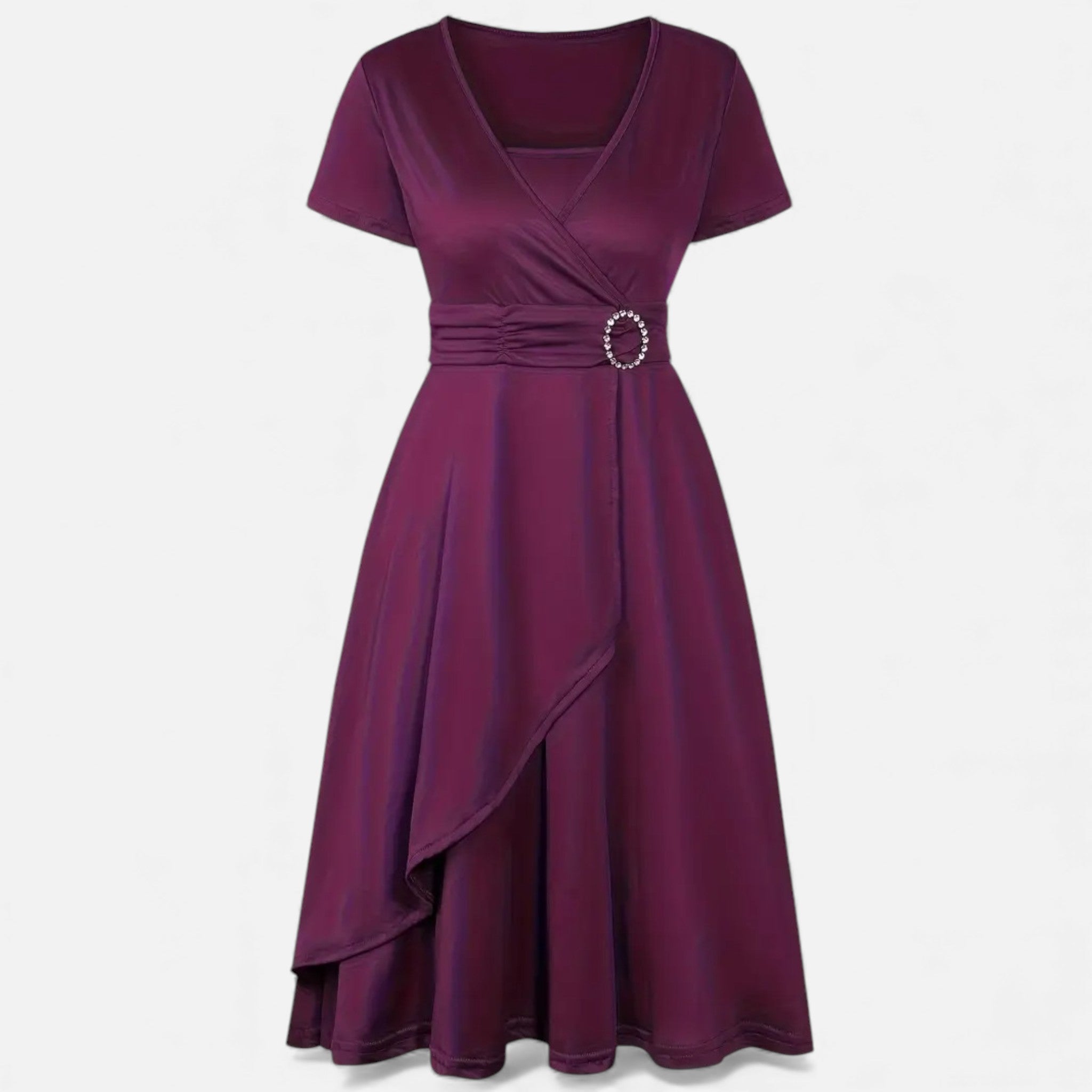 Aveline the Label | Women’s V-Neck Evening Dress with short sleeves