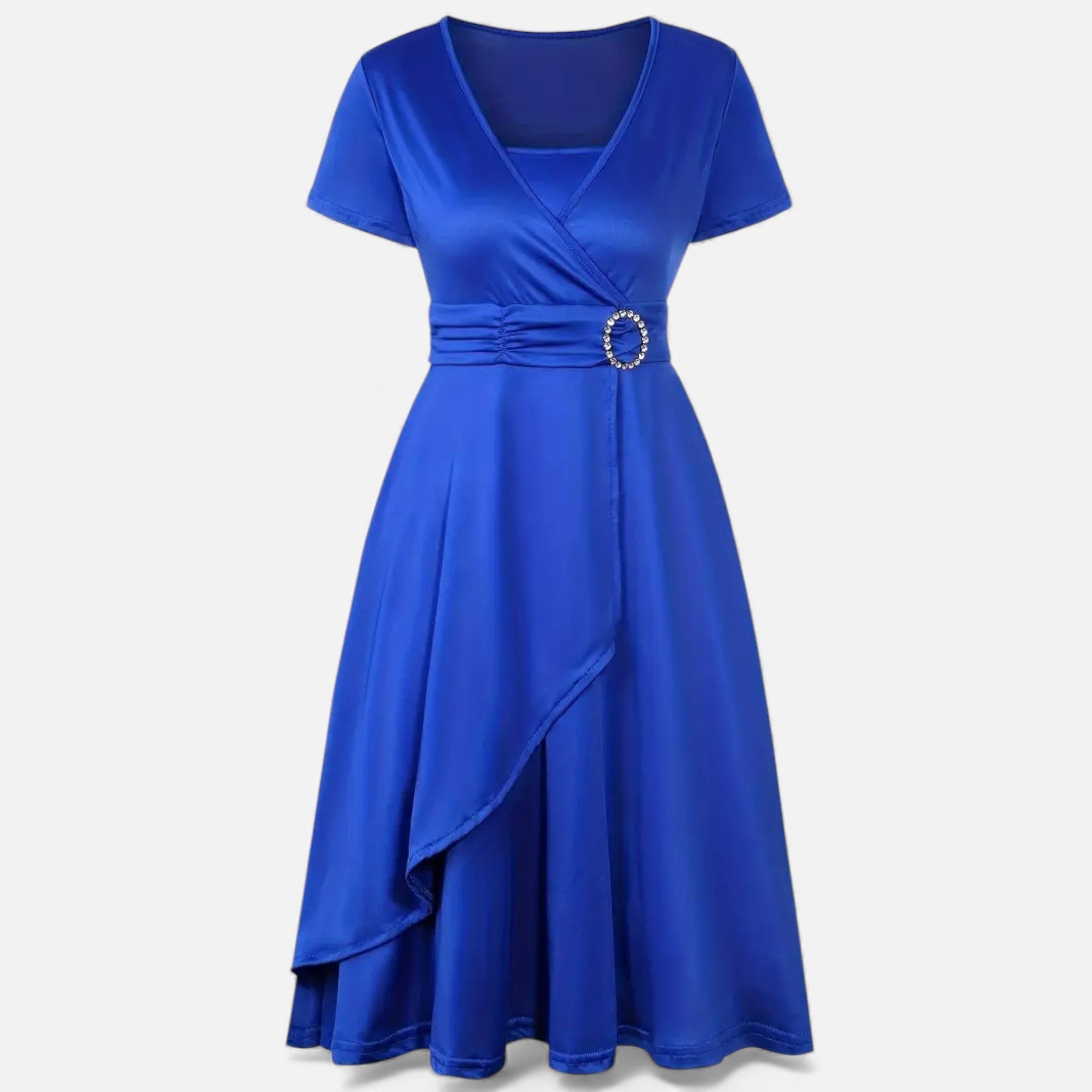 Aveline the Label | Women’s V-Neck Evening Dress with short sleeves