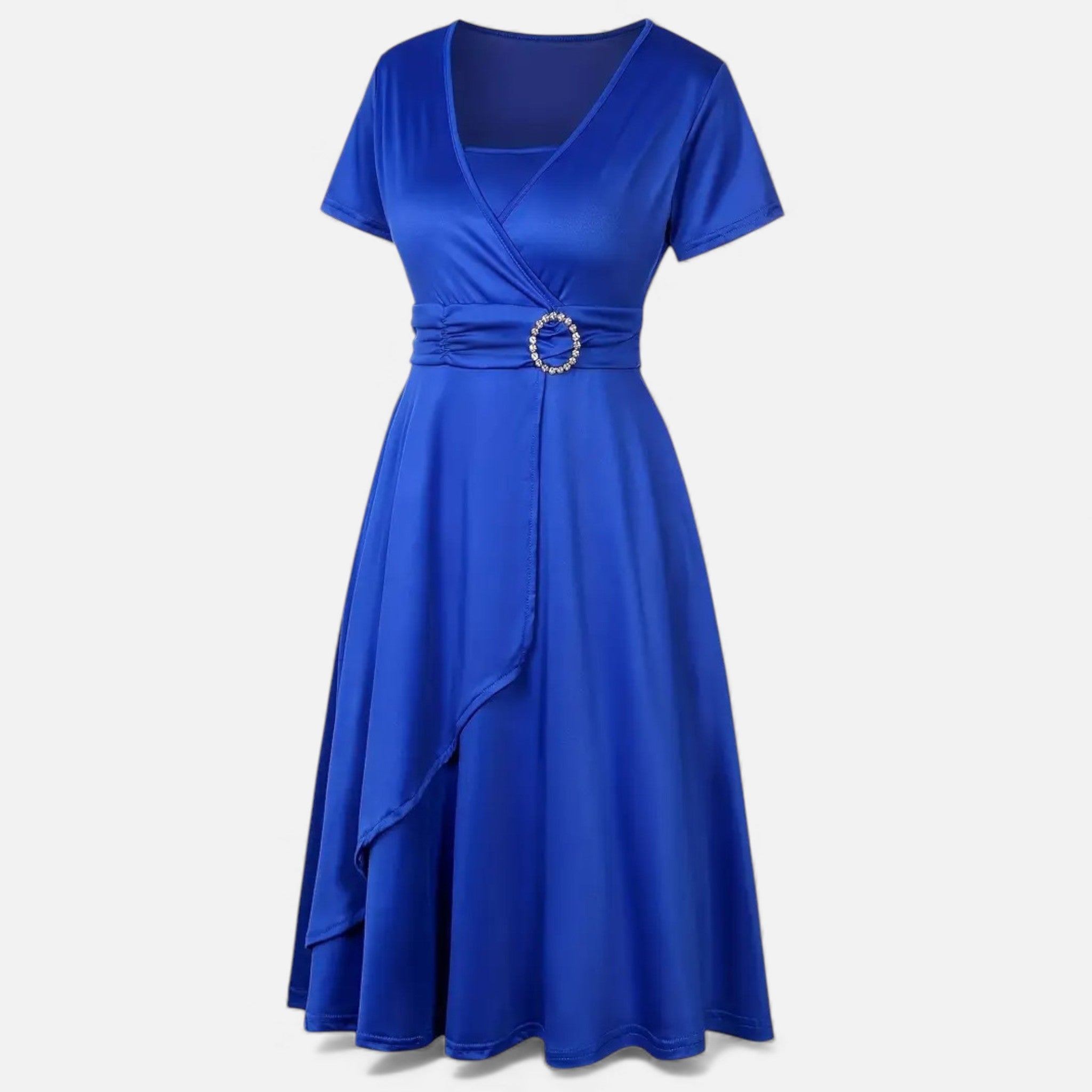 Aveline the Label | Women’s V-Neck Evening Dress with short sleeves