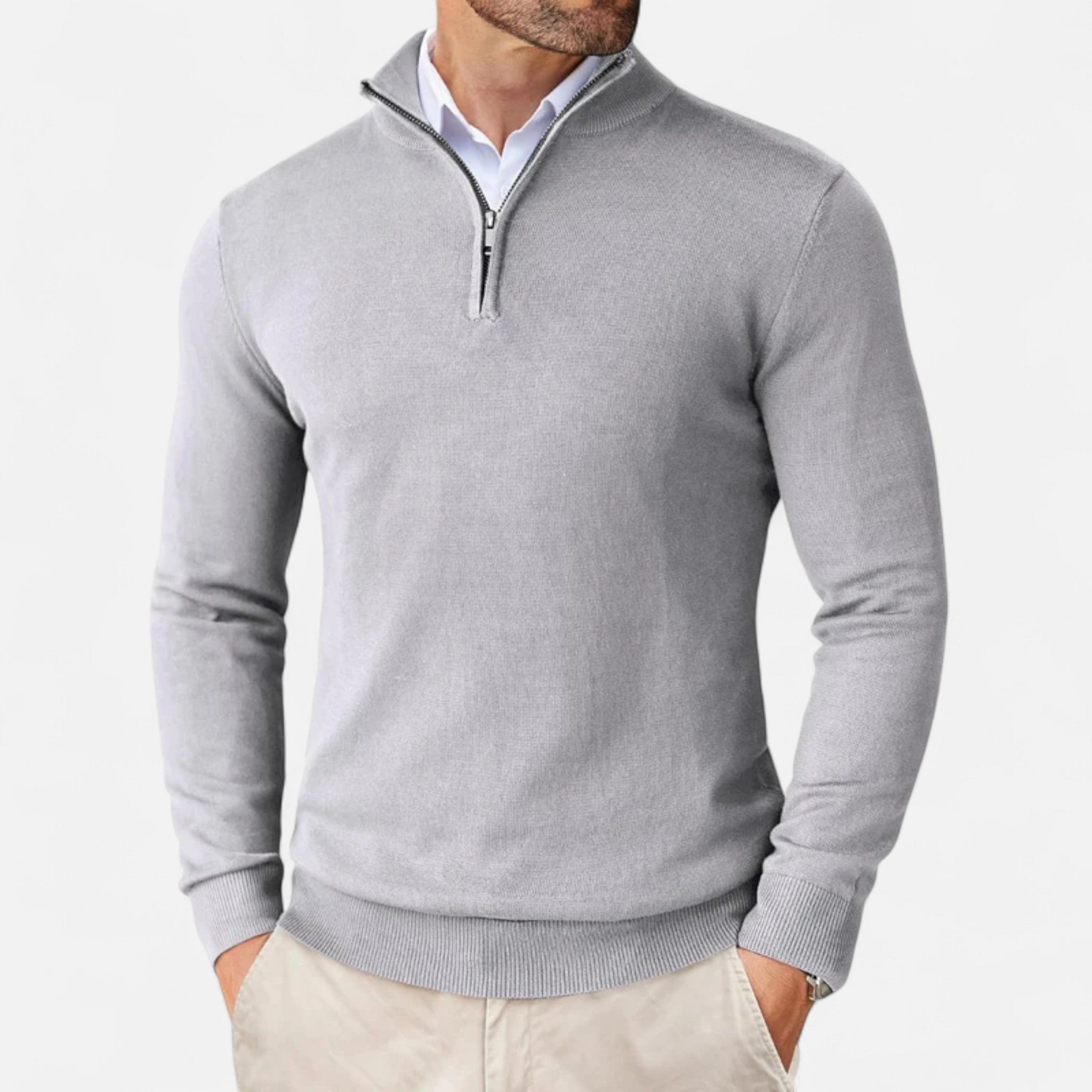 Aveline the Label | Men’s Lightweight Sweater with Quarter-Zip