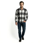 Men’s Button Up Shirt – Long Sleeve Plaid Pattern