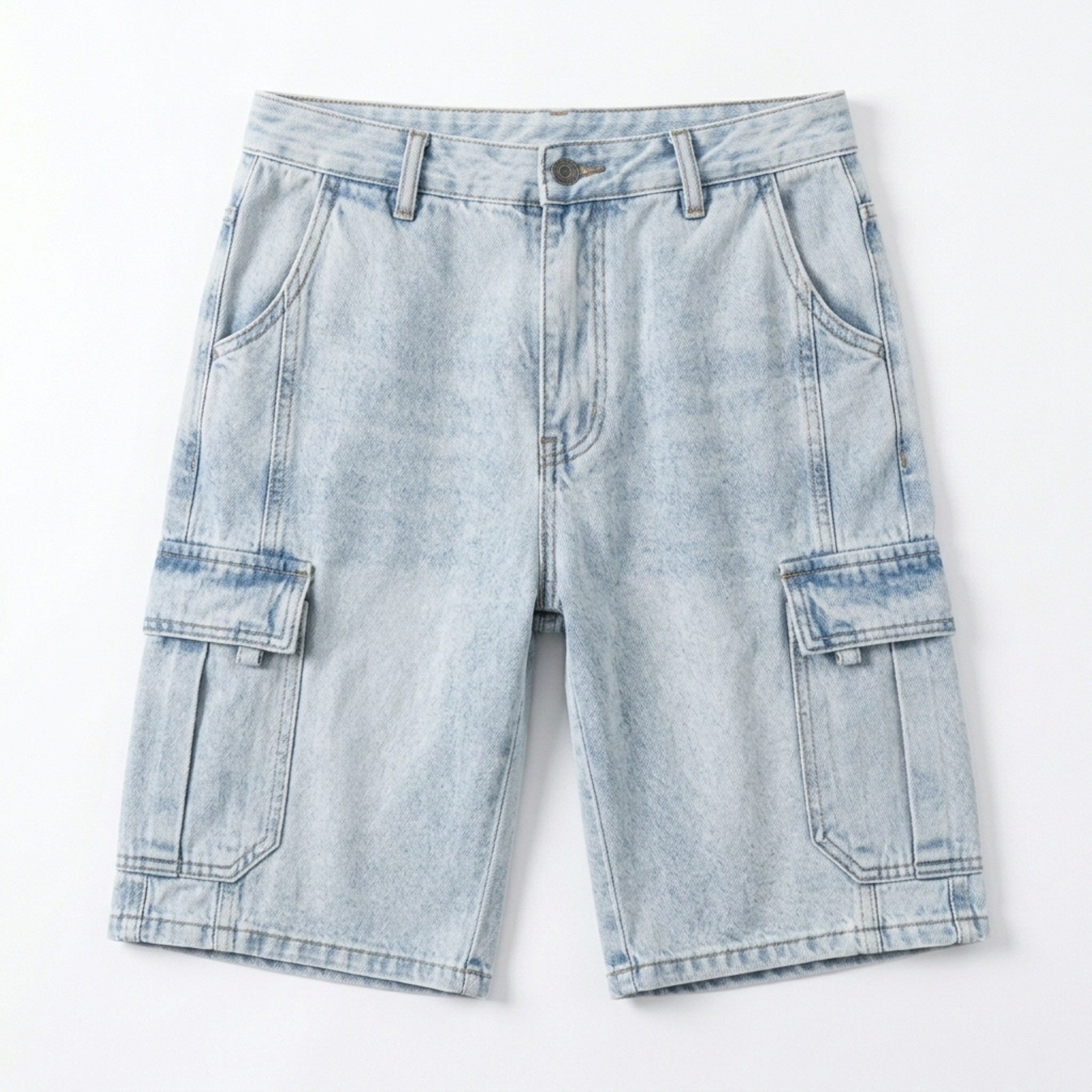 Men’s Cargo Denim Shorts – Relaxed Fit Design