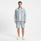 Men’s Cargo Denim Shorts – Relaxed Fit Design