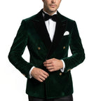 Men’s Tailored Double Breasted Blazer – Six Button Velvet