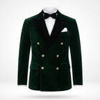 Men’s Tailored Double Breasted Blazer – Six Button Velvet