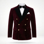 Men’s Tailored Double Breasted Blazer – Six Button Velvet