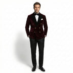 Men’s Tailored Double Breasted Blazer – Six Button Velvet