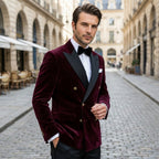 Men’s Tailored Double Breasted Blazer – Six Button Velvet